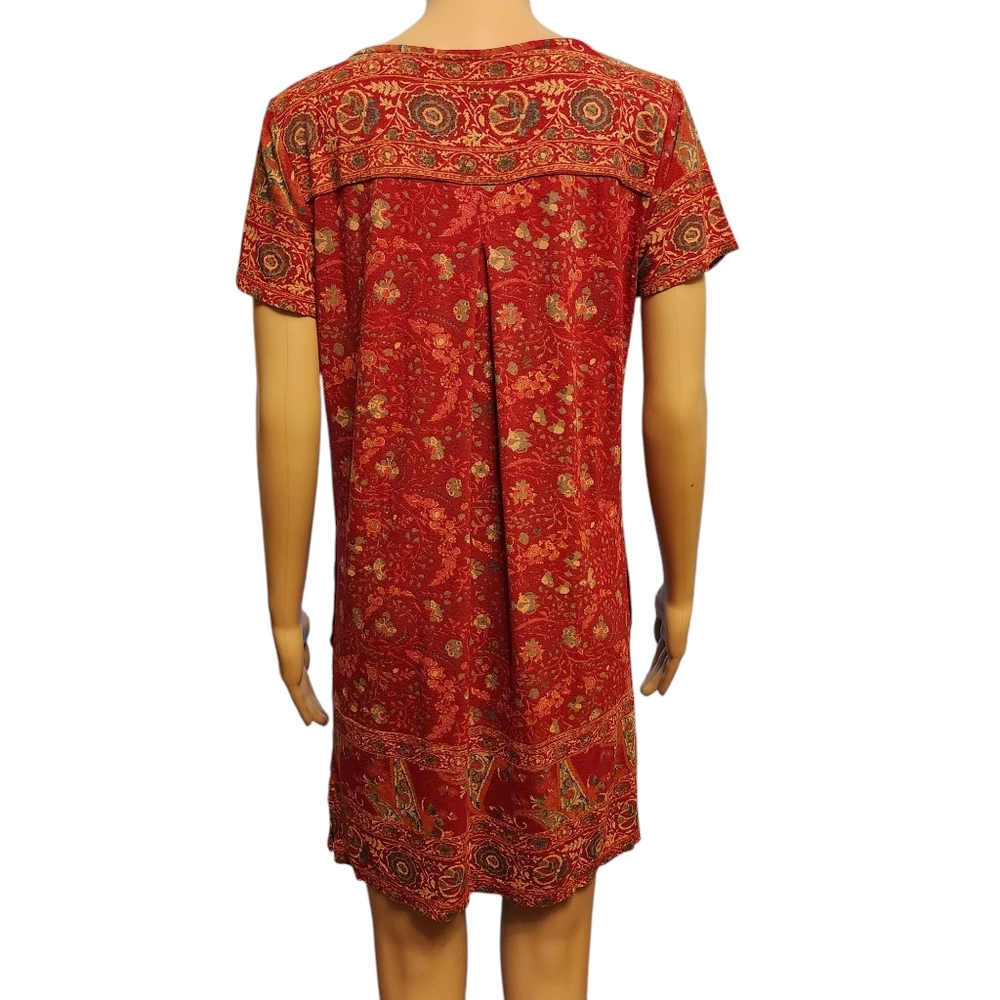 Lucky Brand Boho Short Sleeve Mini Shift Dress Size S - Picture 4 of 10